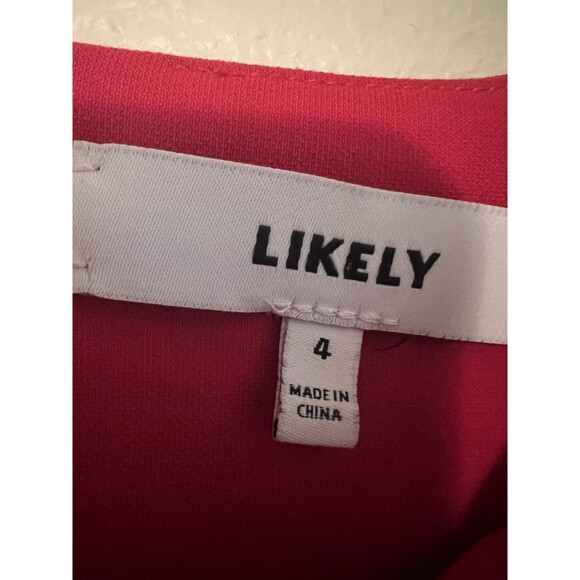 Likely Long Sleeve “Manhattan” Dress Size 4 Red - Picture 6 of 10